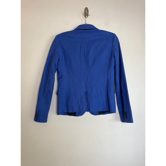 J.Crew Schoolboy Blazer Jacket Size 2 Blue Lined Office Preppy Academia Coastal - Picture 2 of 9